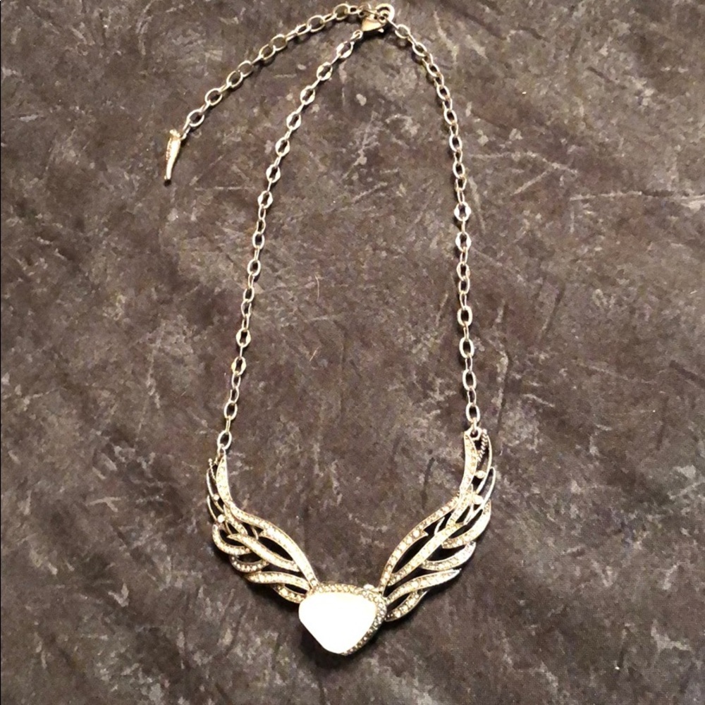 Silver wings collar necklace